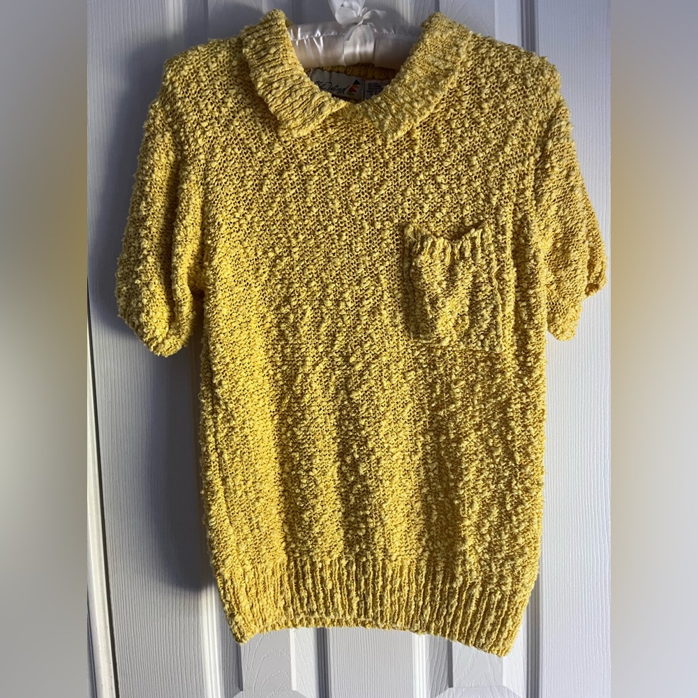 Vintage boucle collared textured silk blend sweater women’s size medium - Picture 5 of 9